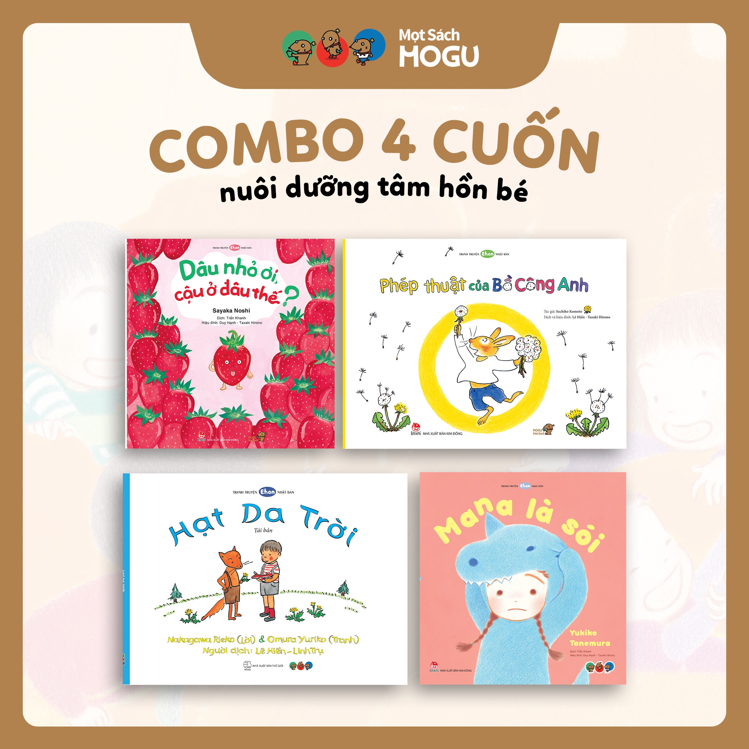 Truyện Ehon bé 3-4-5 tuổi - Bộ 4 cuốn Nuôi dưỡng tâm hồn bé