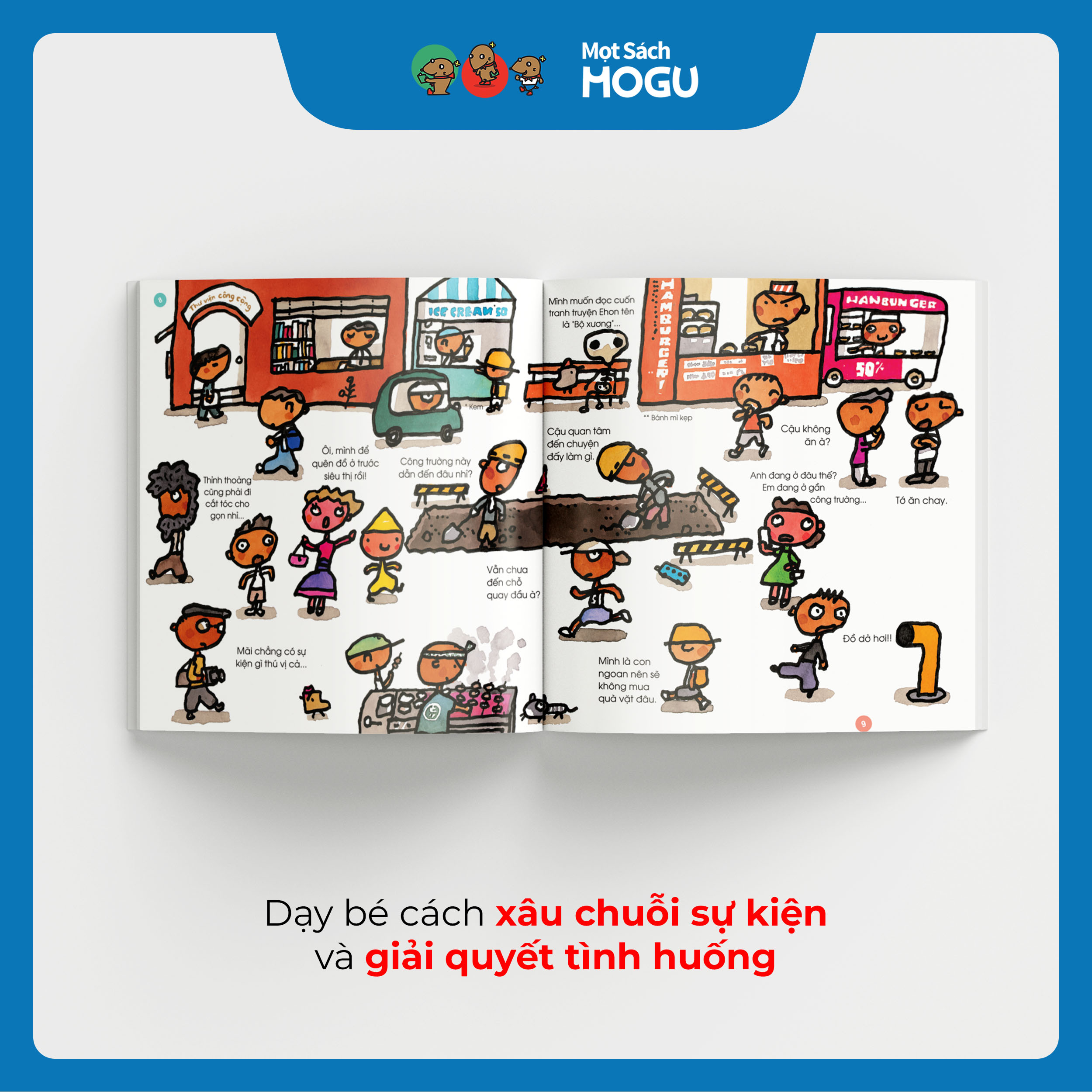 Truyện Ehon bé 3-4-5 tuổi - Đi đi lại lại trên phố lớn