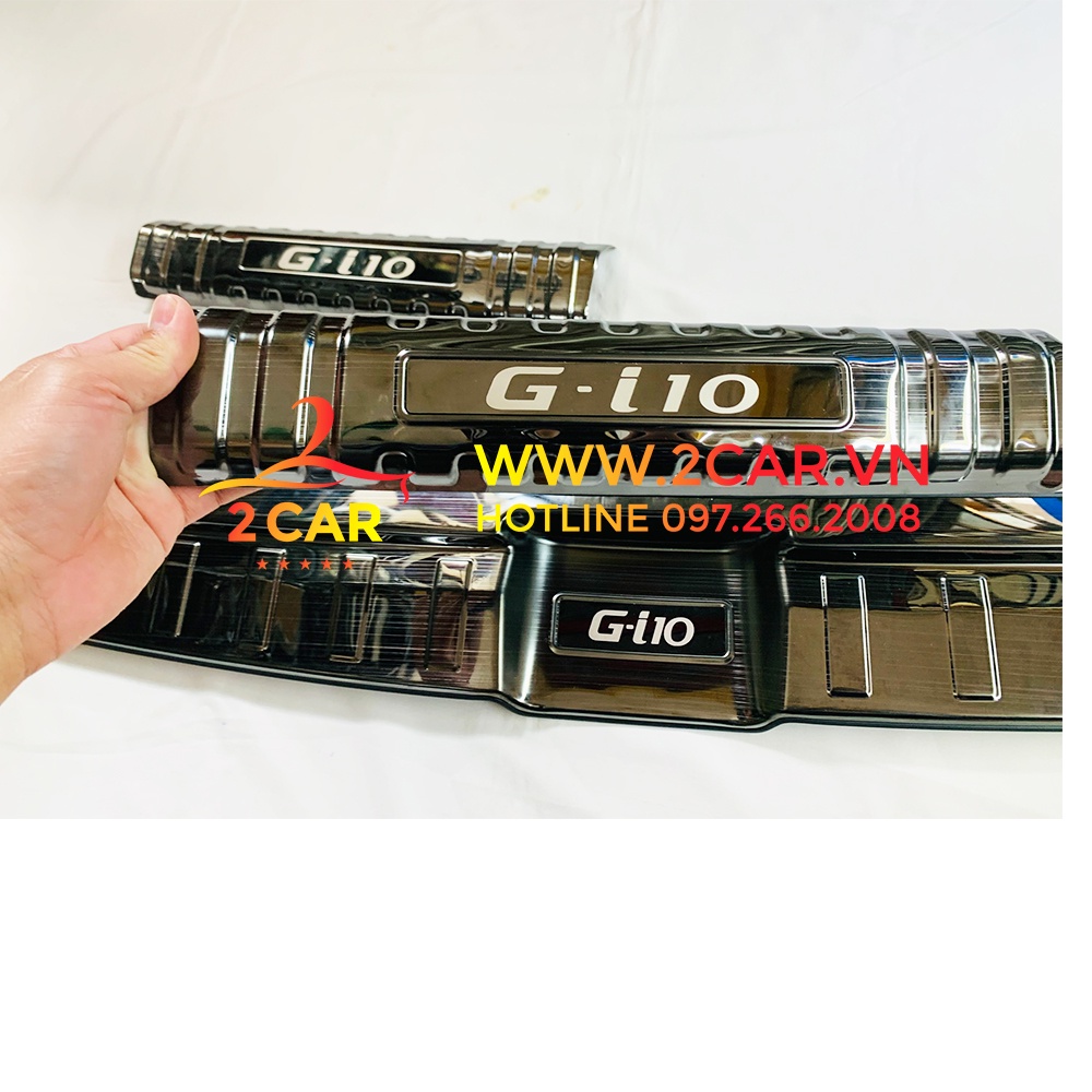 Ốp chống trầy cốp trong, ngoài xe Hyundai Grand i10 2021-2022, vân Titan cao cấp