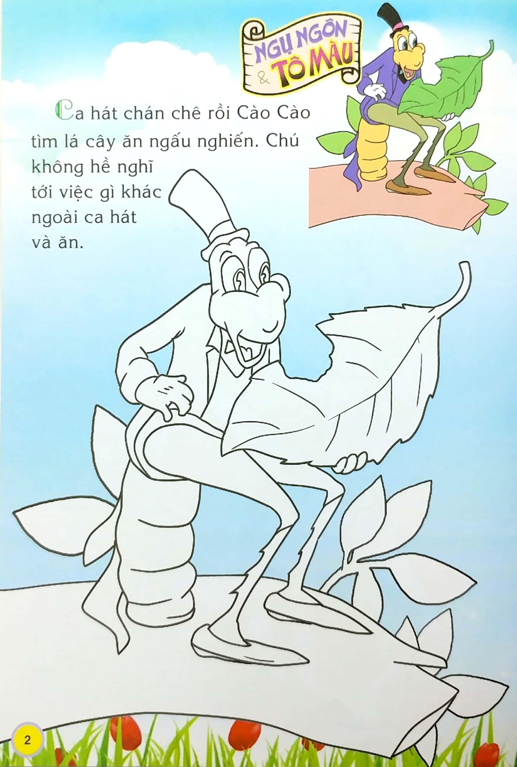 Em Đọc Ngụ Ngôn Và Tô Màu: Cào Cào Thích Ca Hát