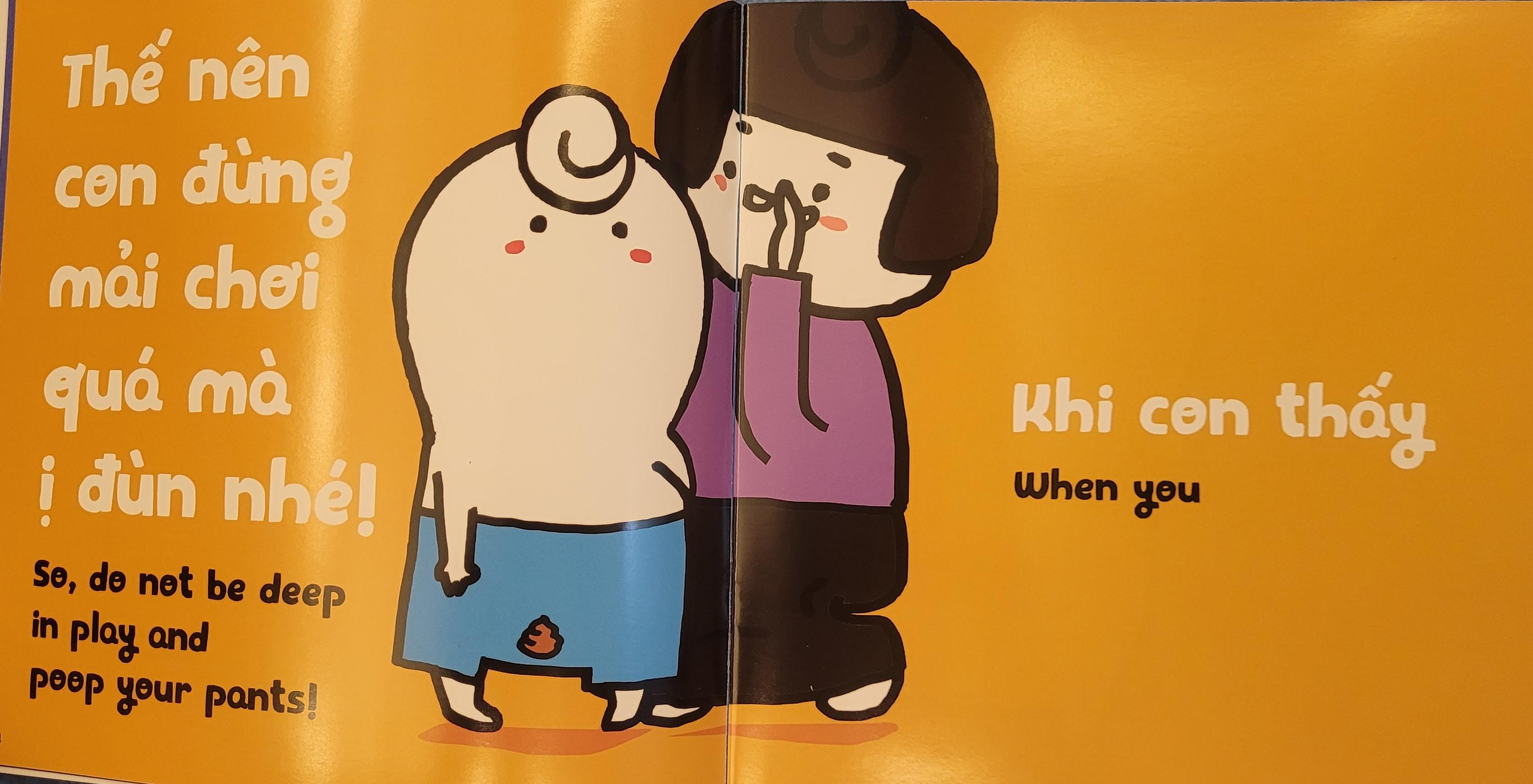 Sách Ehon Miu Bé Nhỏ Phần 1 Song Ngữ - Đừng Ị Đùn Nhé Song Ngữ