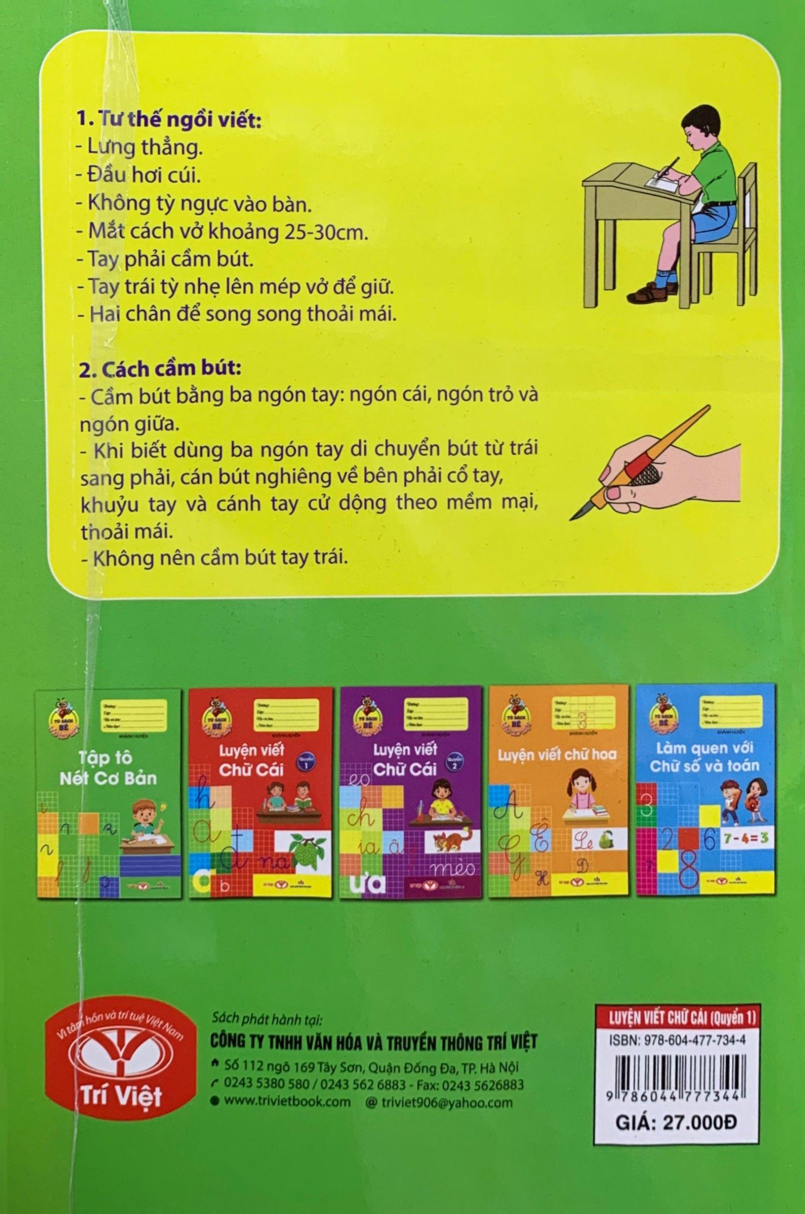 Tủ Sách Bé Vào Lớp Một - Luyện Viết Chữ Cái Q.1