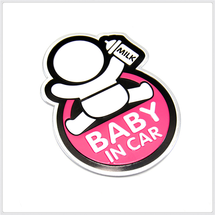Tem Baby In Car bằng NHÔM dán trang trí ô tô xe hơi