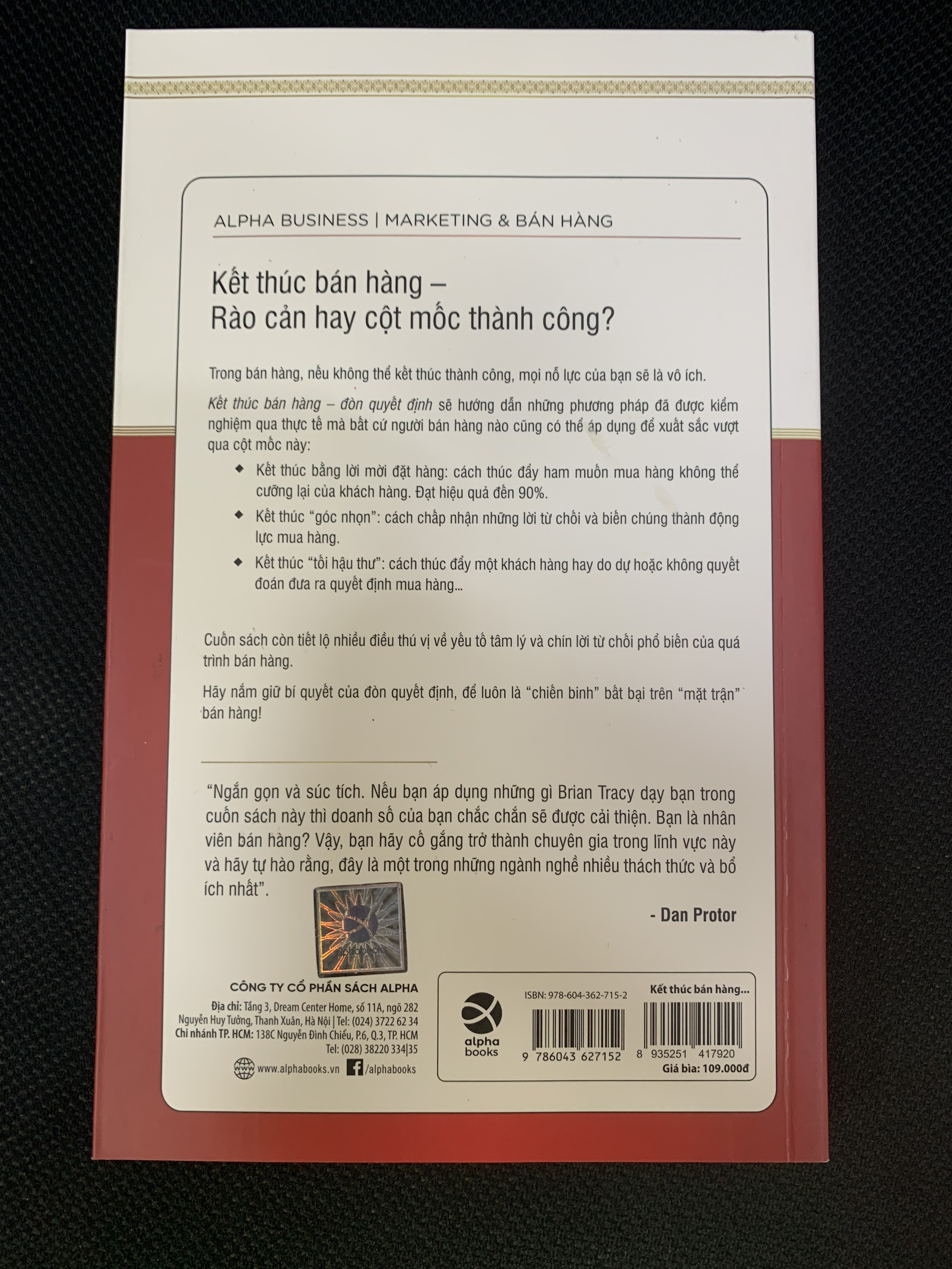 Kết Thúc Bán Hàng Đòn Quyết Định - Brian Tracy - Thanh Huyền & Thư Trang dịch - (bìa mềm)