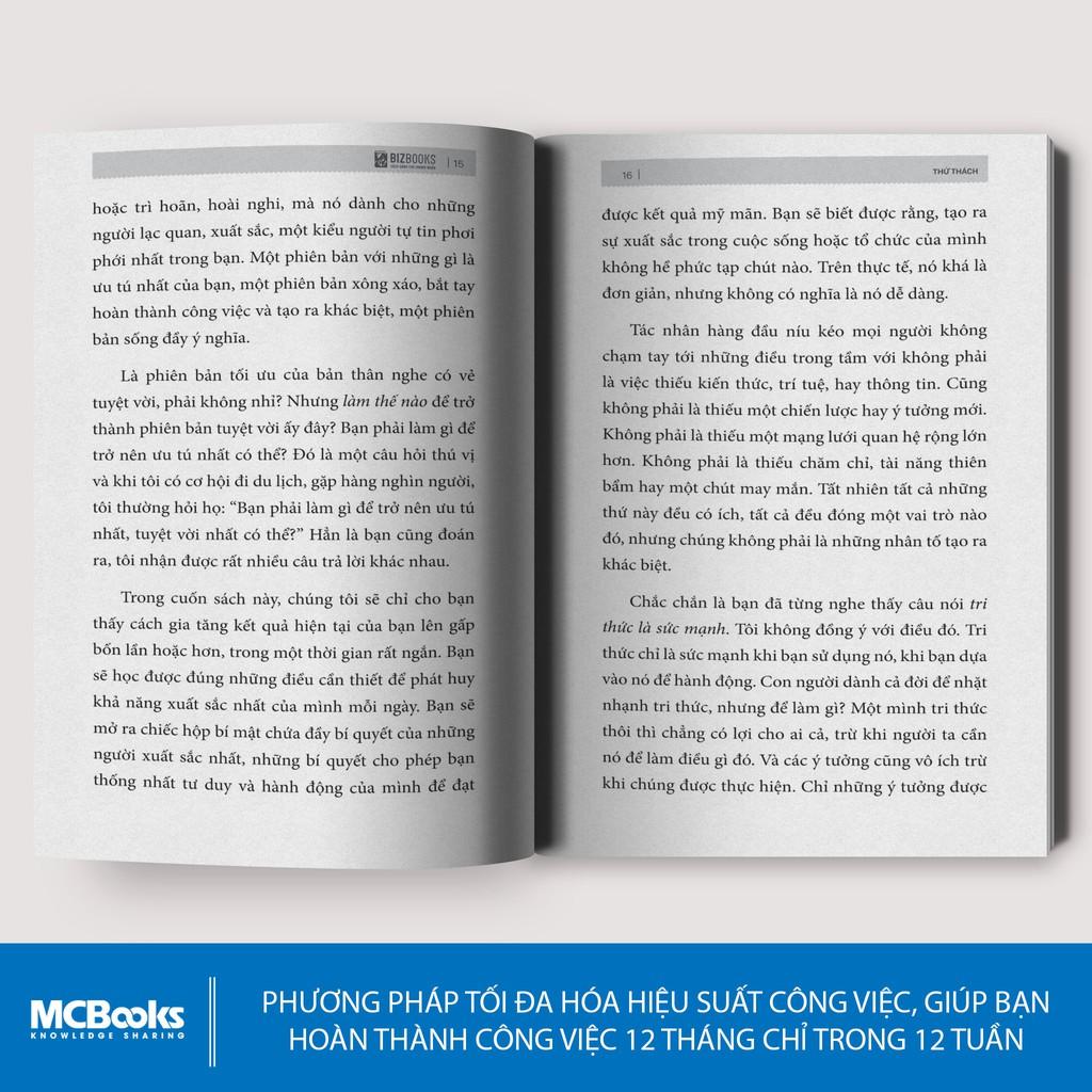 Sách Tối đa hóa hiệu suất công việc Việc 12 tháng làm trong 12 tuần - BizBooks ( Tặng kèm bookmark thiết kế )