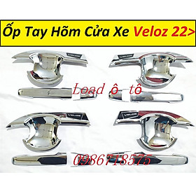 Ốp Tay Nắm, Hõm Cửa Xe Toyota Veloz 2022-23 Hàng Loại 1 Nhựa ABS Mạ Crom Sáng Bóng