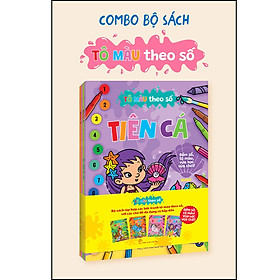Tô màu theo số - Combo 4 cuốn: Muông thú, Khủng long, Tiên cá, Kỳ lân