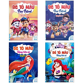 Sách - Bé Tô Màu - Paw Patrol và Nàng Tiên Cá - Bộ 4 Cuốn