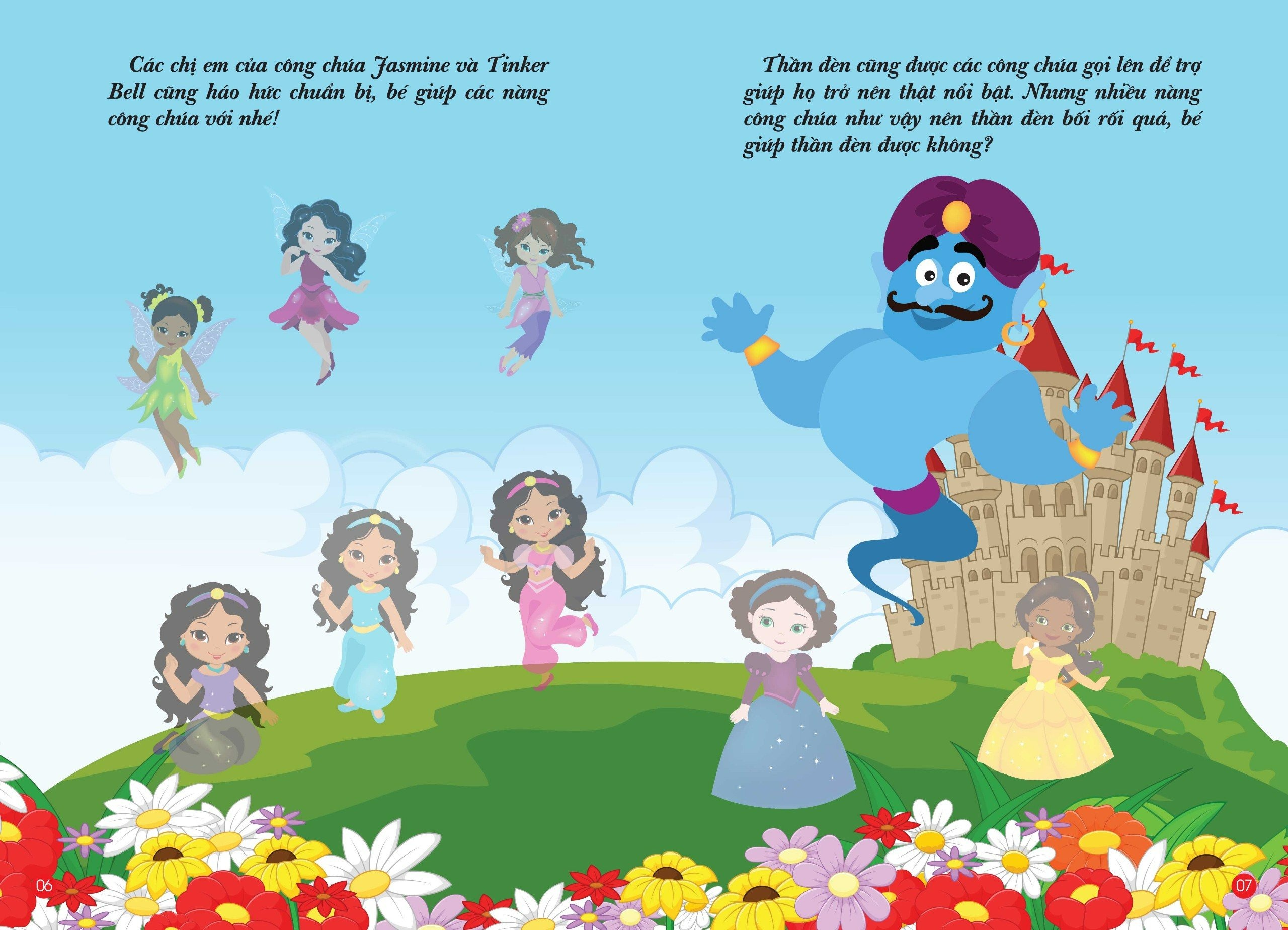Combo 4 Quyển Bóc Dán Hình Thông Minh - Công Chúa Nhỏ - Little Princess (VT)