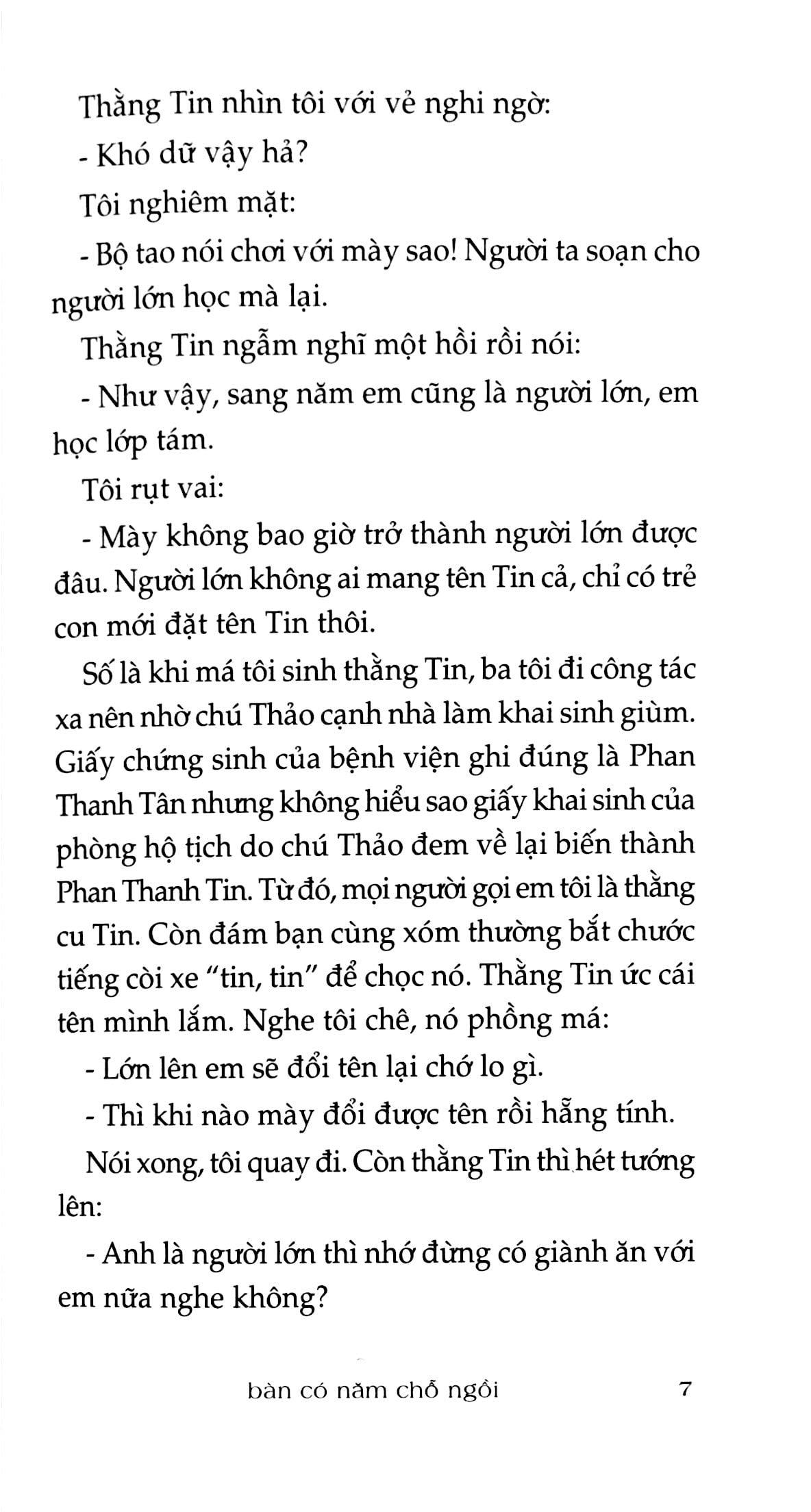 Bàn Có Năm Chỗ Ngồi (Tái Bản 2022)