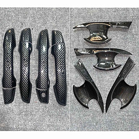 Bộ 8 Ốp Tay Nắm Hõm Cửa Dành Cho Xe Ô Tô CRV 2018 2019 2020 Vân Cacbon