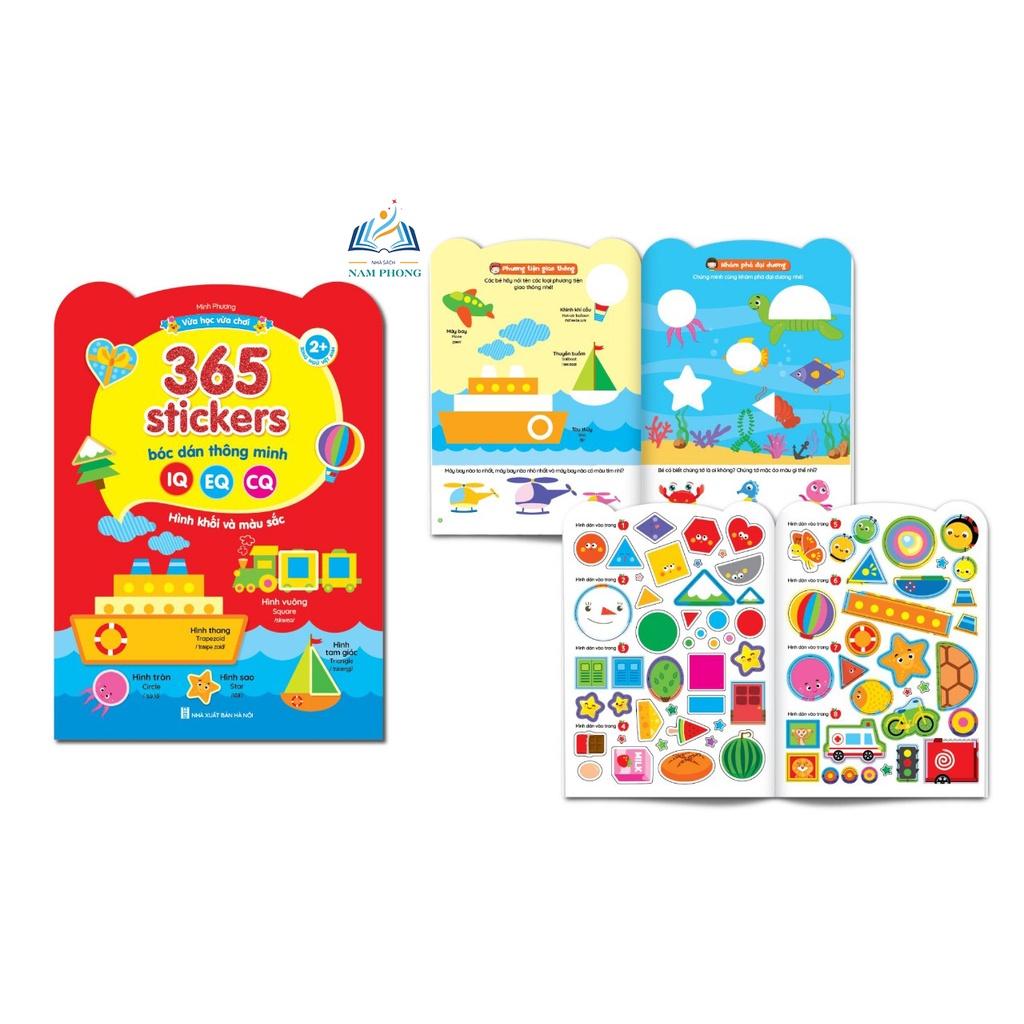 Bóc dán thông minh 365 Stickers - Bộ Sticker 6 cuốn song ngữ Anh Việt - Giúp trẻ phát triển IQ, EQ, CQ