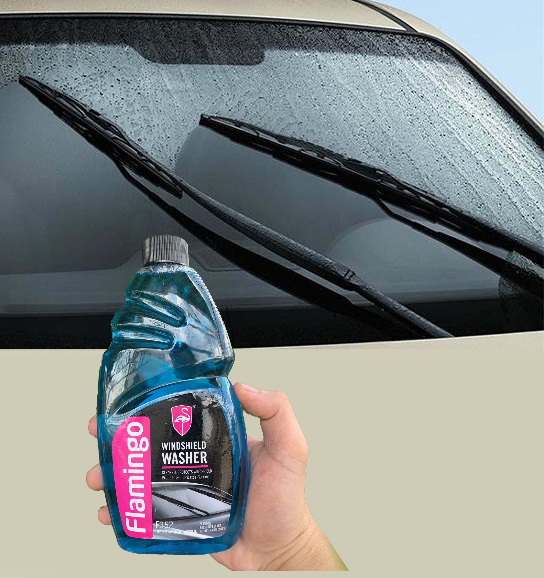 Nước Đổ Kính - Chống Đông Kính Ô Tô Flamingo F032 500ml