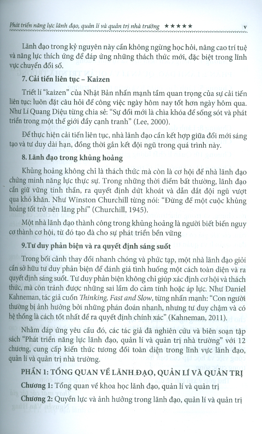 Phát Triển Năng Lực Lãnh Đạo, Quản Lí & Quản Trị Nhà Trường (Sách Chuyên Khảo)