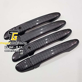 Bộ ốp tay nắm cửa xe Mazda CX8, CX-8 vân Carbon - Tặng miếng dán trong suốt chống xước hõm cửa