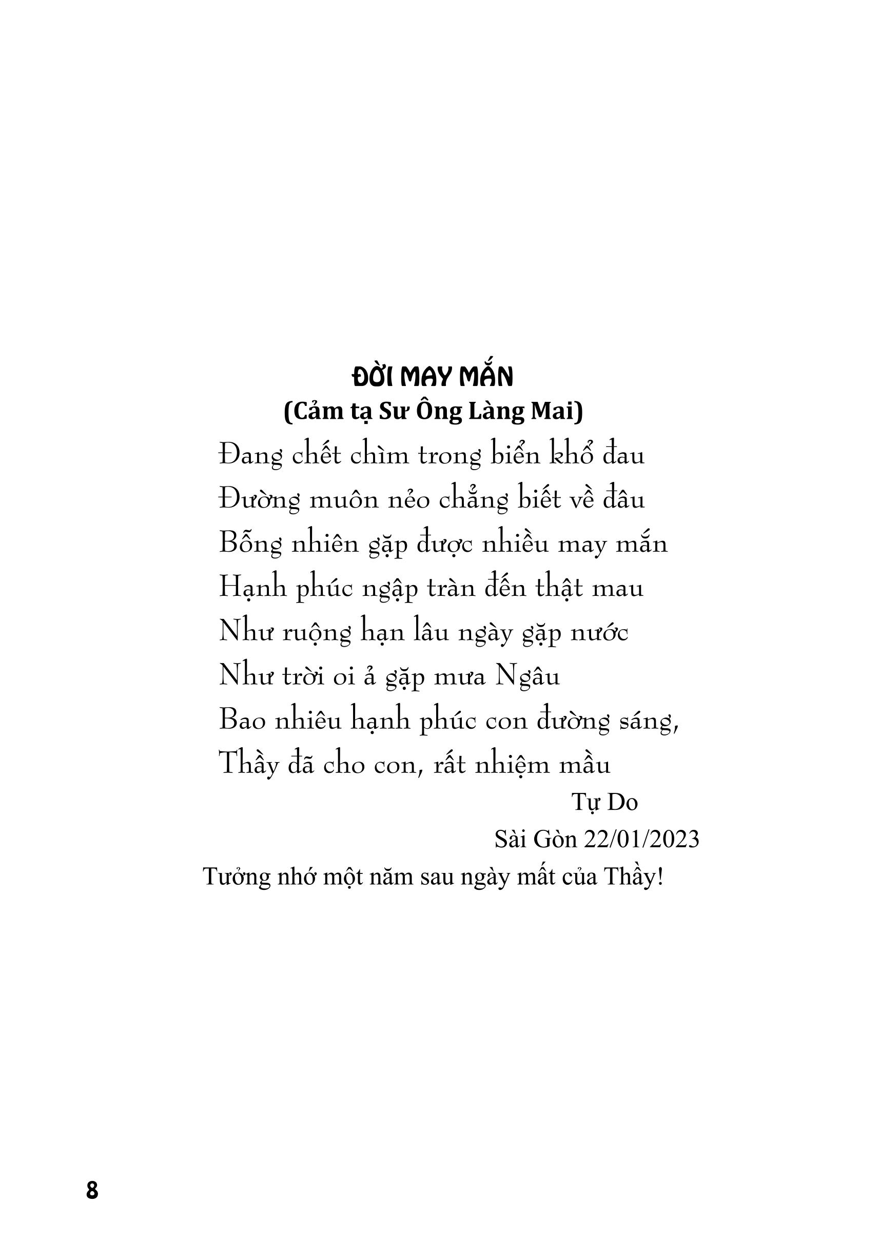 Tập Thơ Linh Hồn Trở Lại - Tự Do
