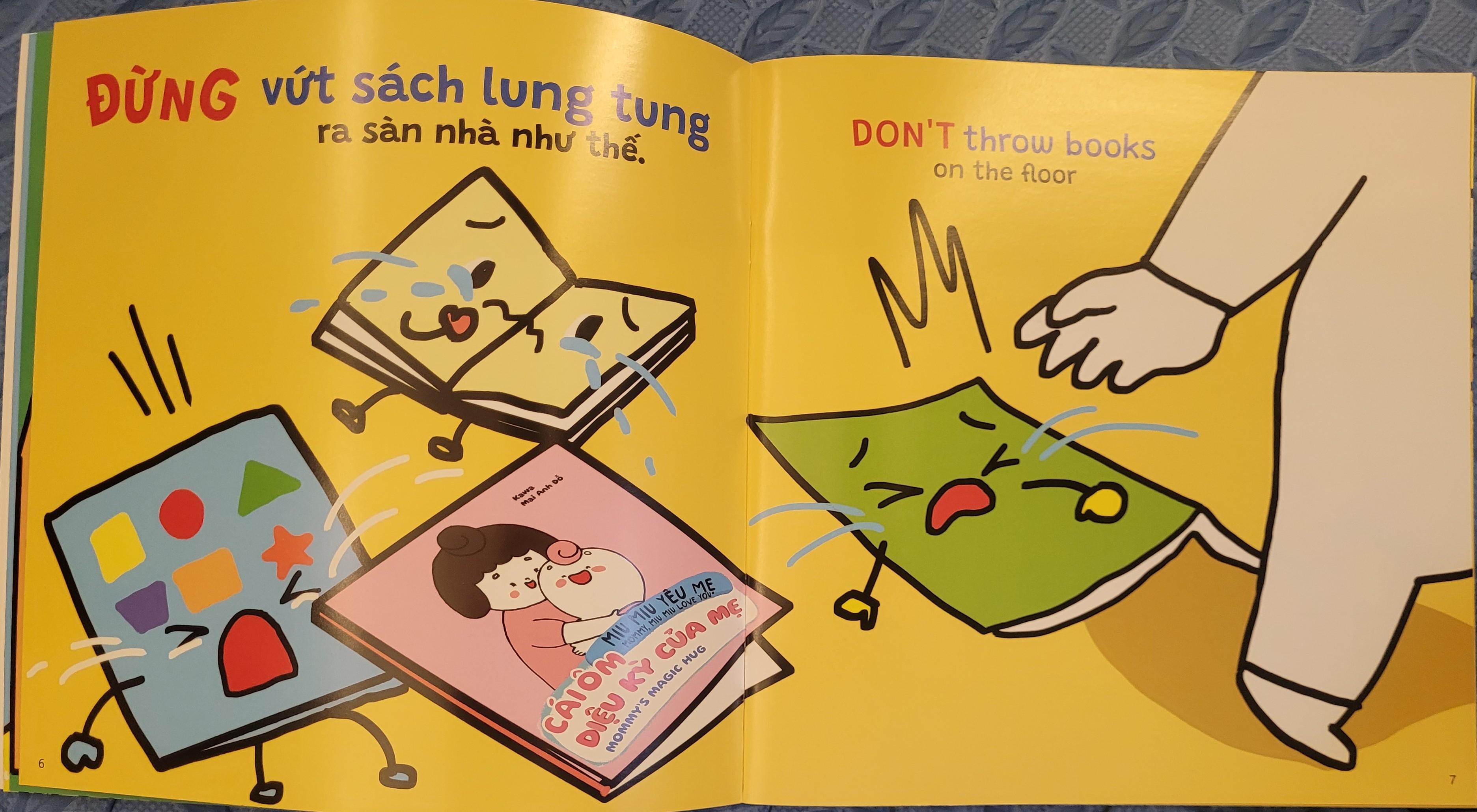 Sách Ehon Miu Bé Nhỏ Phần 4 Song Ngữ - Miu Bé Nhỏ Đừng Xé Sách Nhé