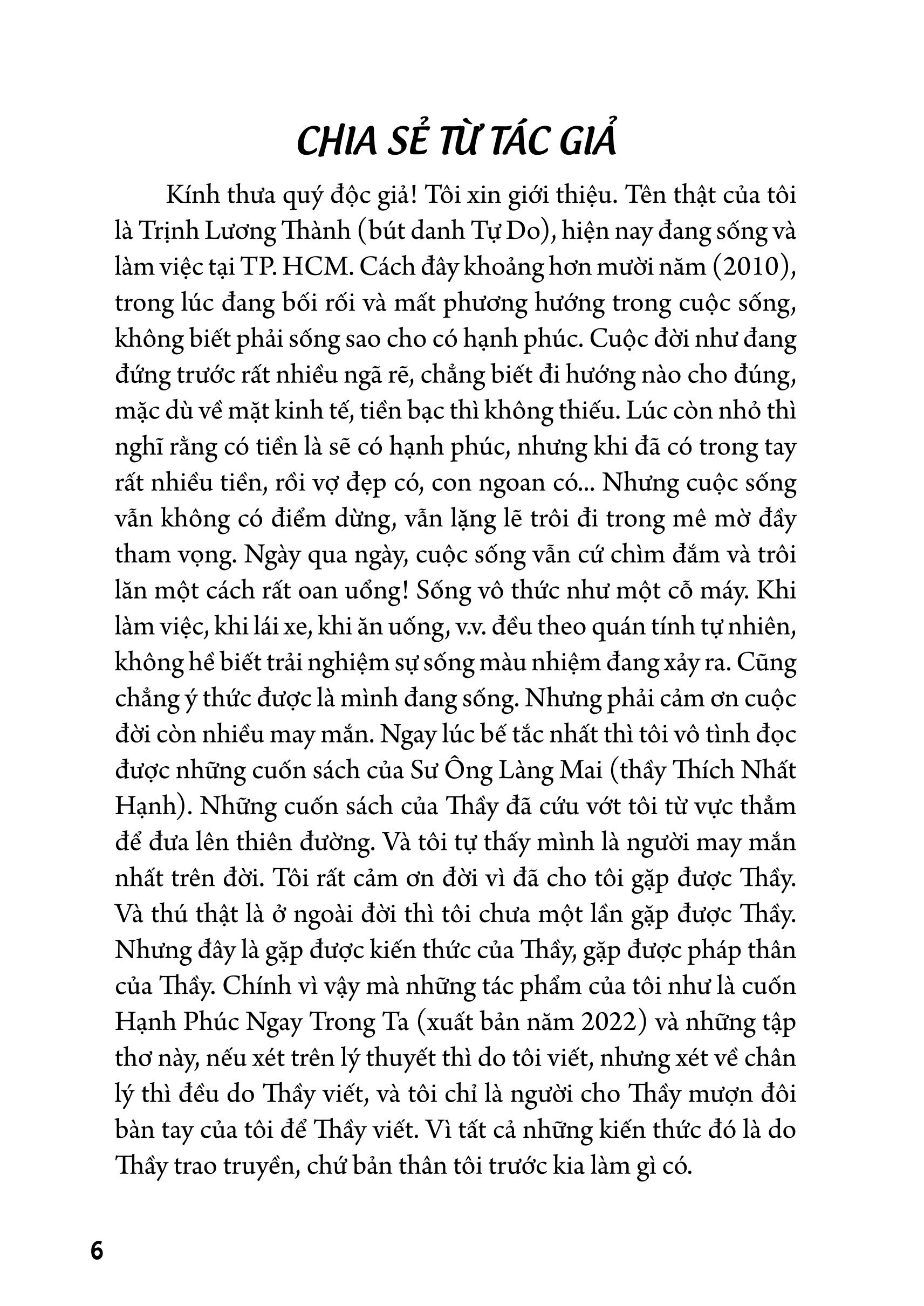 Tập Thơ Linh Hồn Trở Lại - Tự Do