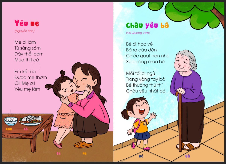 Sách Thơ Cho Bé Học Nói - Giúp bé phát triển ngôn ngữ và giao tiếp - Bìa Cứng