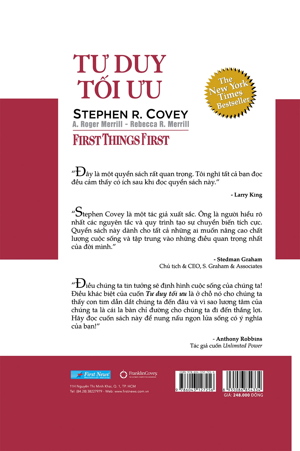 Tư Duy Tối Ưu - First Things First (Bìa Cứng) - FN248