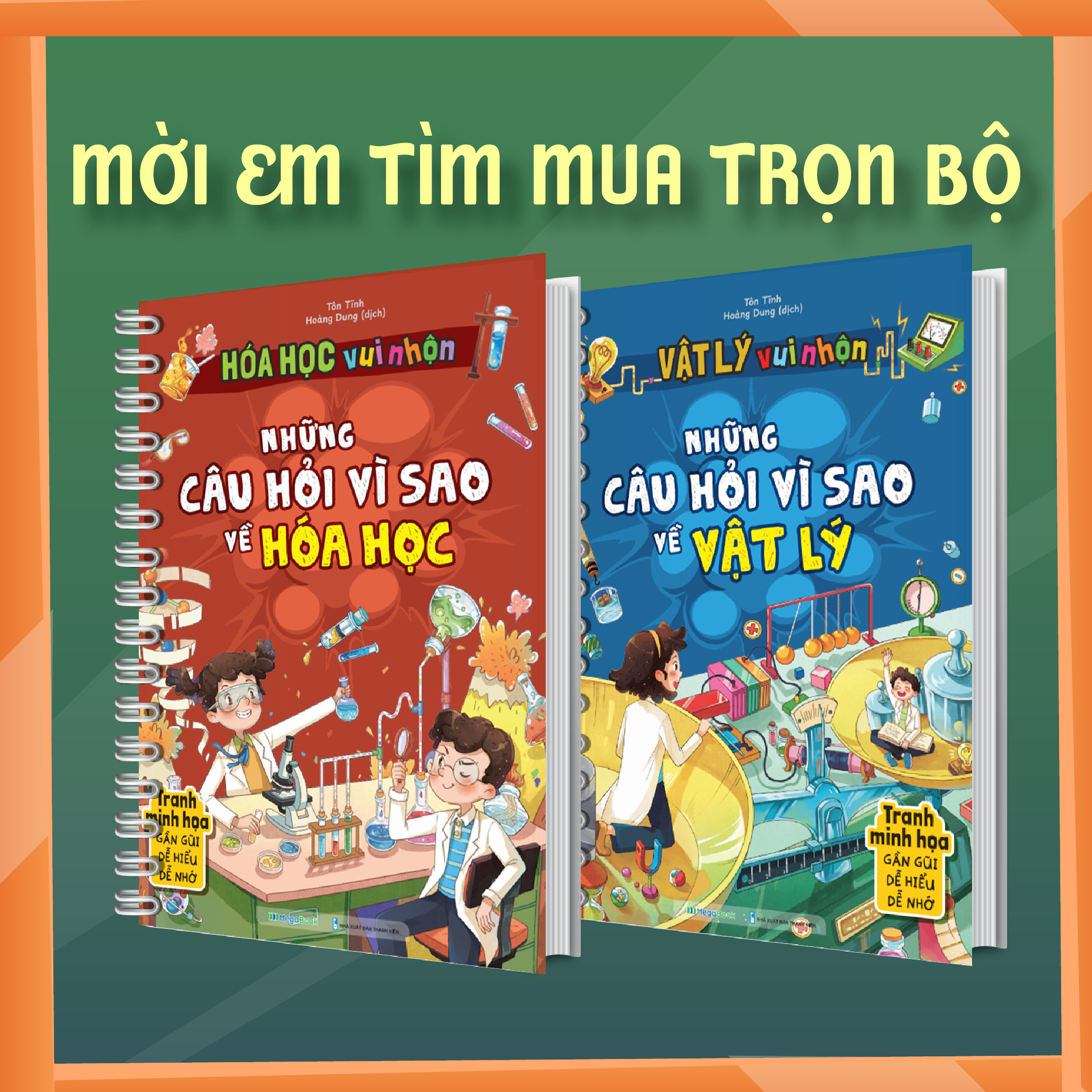 Combo Vật lý Hóa học vui nhộn - Những câu hỏi vì sao về Vật lý, Hóa học (2 Cuốn)