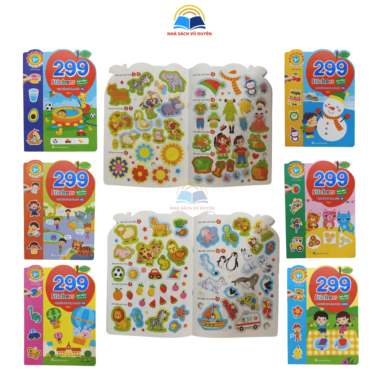 Sách - Bóc Dán Phát Triển Trí Tuệ Cảm Xúc CQ, IQ, EQ 299+ Stickers (6 Cuốn)