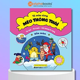 Sách Tô Chữ - Tô Tranh - Mở Mang Từ Vựng Cho Bé 3-5 Tuổi: Tô Màu Cùng Mèo Thông Thái - Bốn Mùa