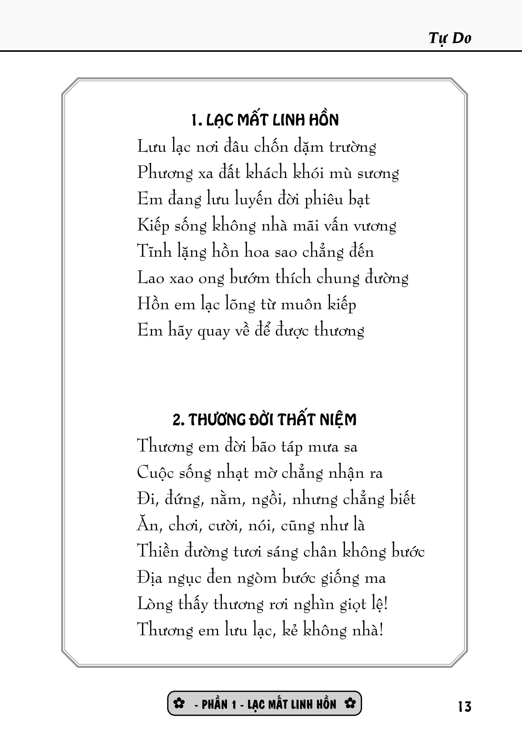 Tập Thơ Linh Hồn Trở Lại - Tự Do