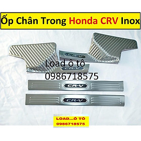 Ốp Bậc Cửa, Nẹp Bước Chân Trong Xe Honda CRV 2022-2018 Inox Cao Cấp