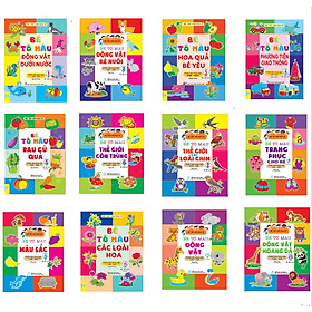 Sách - Bộ 9 cuốn Bé tập làm họa sĩ - Bé tô màu (Song ngữ Anh VIết) - ndbooks