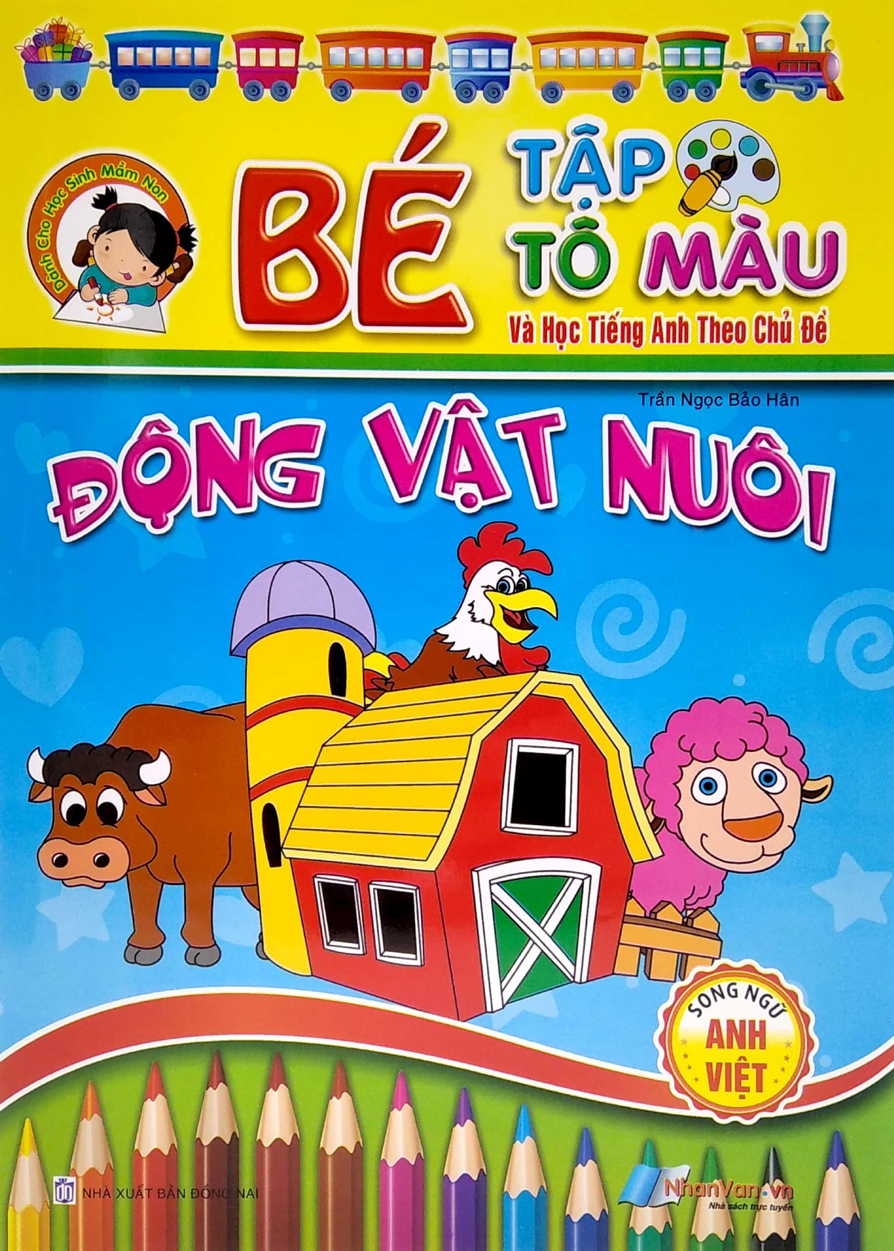 Bé Tập Tô Màu Và Học Tiếng Anh Theo Chủ Đề - Động Vật Nuôi