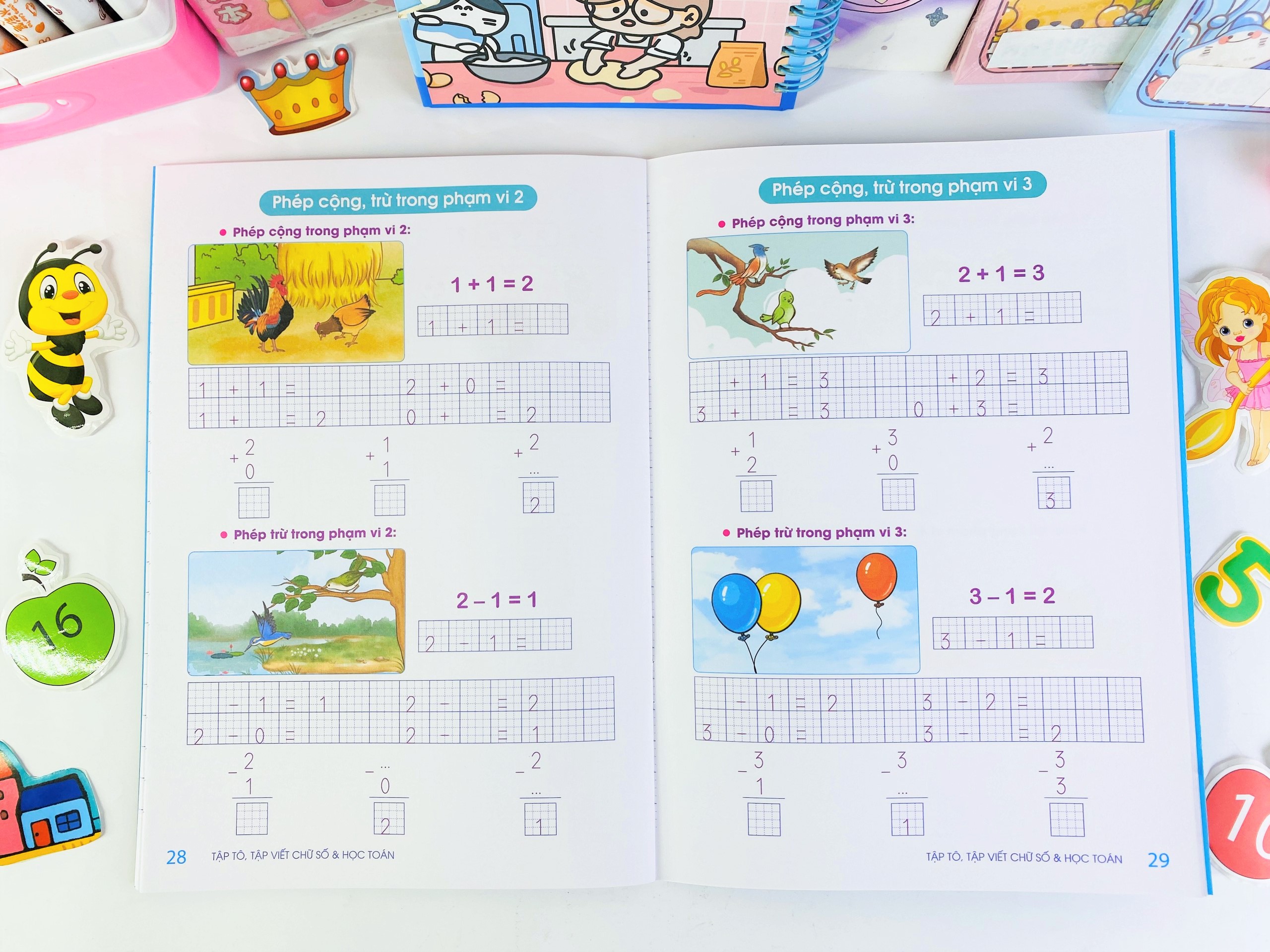 Sách - Combo 5 cuốn Tập tô tập viết chữ, số và học Toán, Hành trang vào lớp 1 - Lê Mai - ndbooks