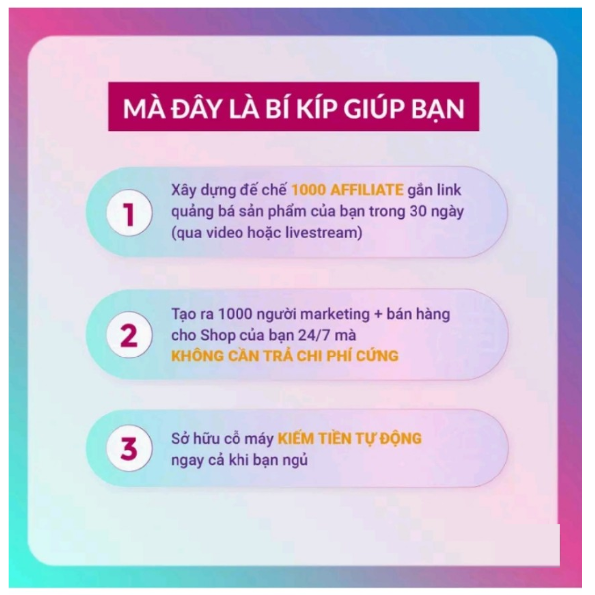 Xây Dựng Đế Chế 1000 Affiliate - Để luôn ngập đơn mà không phụ thuộc quảng cáo - Cấn Mạnh Linh
