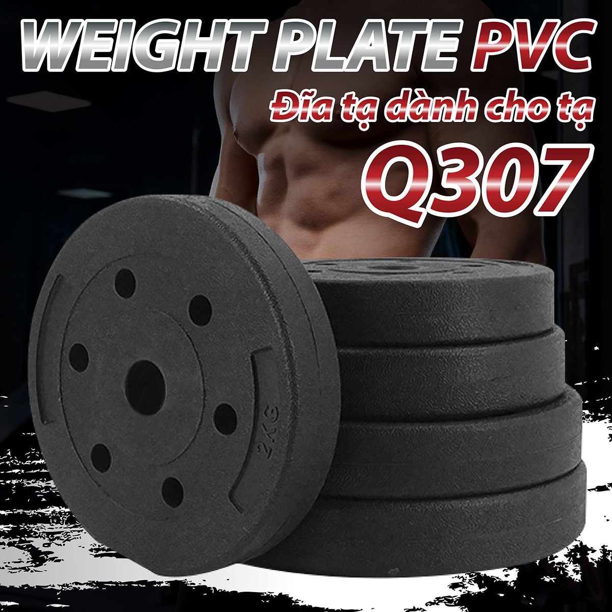 BG Bánh Tạ Nhựa 15kg Đặc Ruột - Sẵn Kho Giao Liền - Tạ Miếng Nhựa