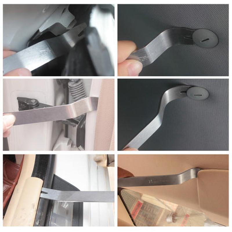 Set 6 công cụ bằng kim loại tháo gỡ đồ nội thất ô tô, táp lô, tháo cần số, tháo vô lăng xe hơi xịn
