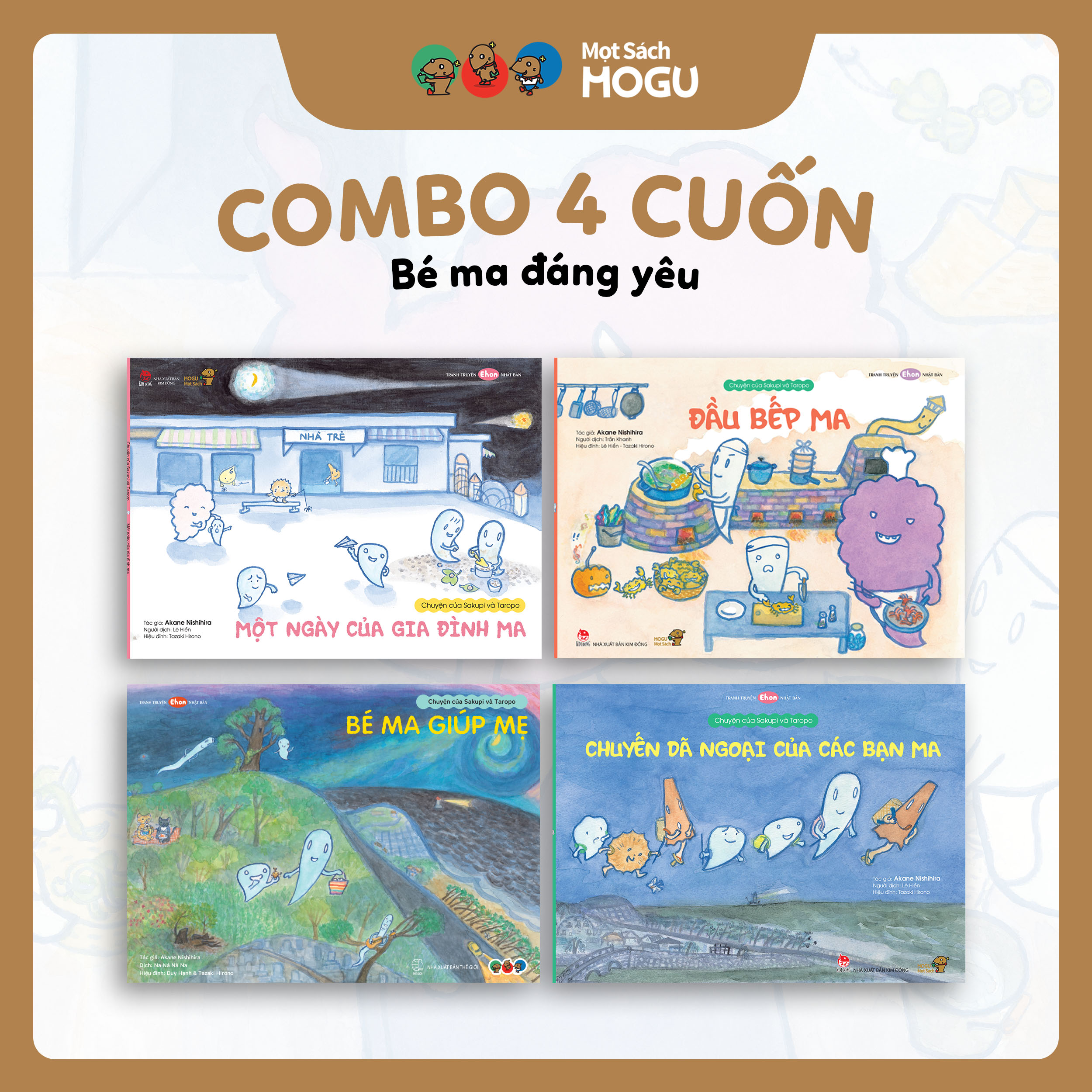 Truyện Ehon bé 3-4-5 tuổi - Bộ 4 cuốn Bé ma đáng yêu
