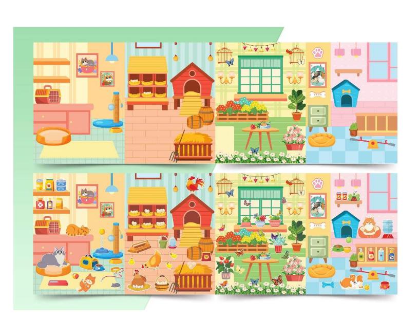 Combo 5 cuốn Sách Trò chơi Đồ hàng cho bé gái (Hơn 1000 Stickers)
