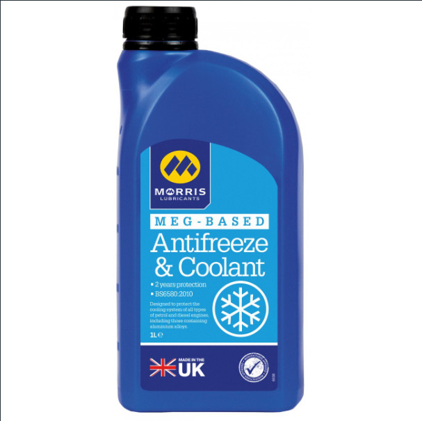 Nước Làm Mát Động Cơ Oto, Xe Máy MORRIS MEG ANTIFREEZE and COOLANT - Can 5L Nhập Khẩu 100% Từ Anh Quốc