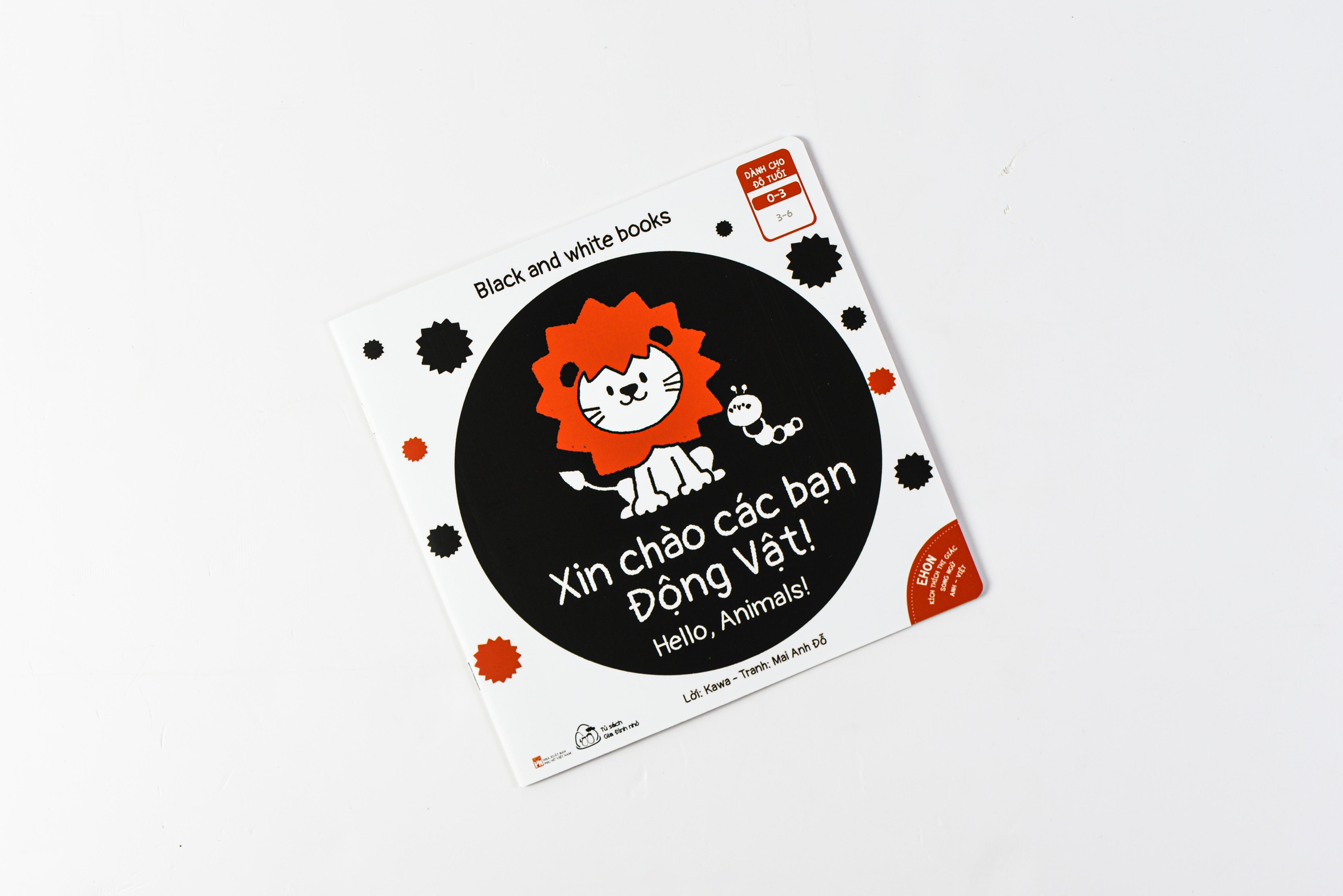 Sách Ehon Black And White Books - Xin Chào Các Bạn Động Vật