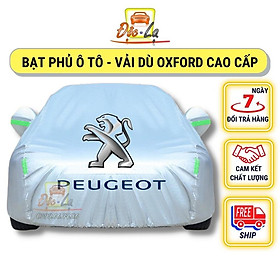 Bạt Phủ Ô Tô Vải Dù PEUGEOT 2008, 3008, 5008, Traveller, Có Phản Quang, Có Khóa Kéo Cửa Lái, Chống Nắng, Chống Nước