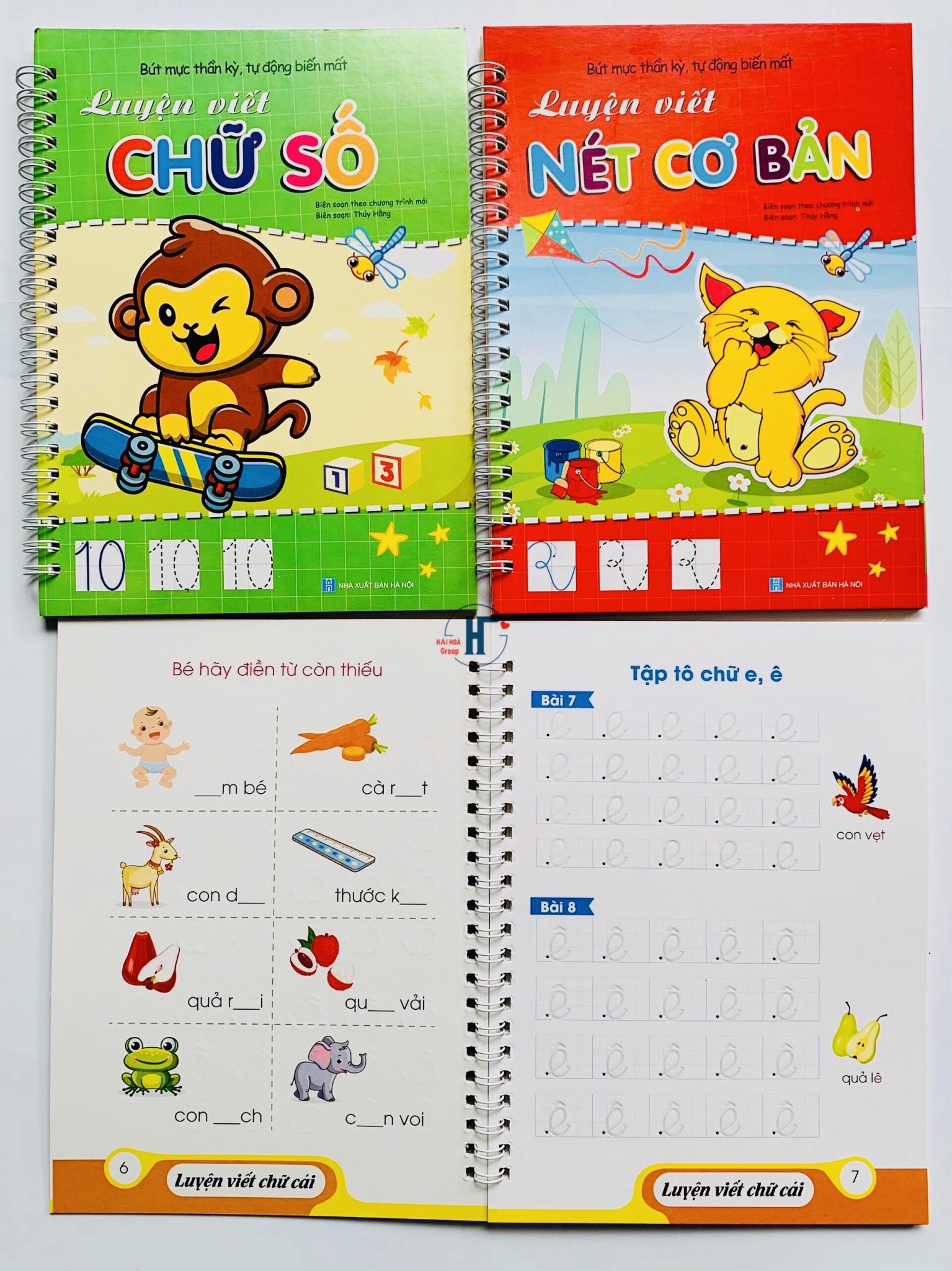 Sách- Combo 3 cuốn Sách Tô bay Luyện viết Bút mực Thần kỳ Tự động biến mất (Nét cơ bản, Chữ cái, Chữ số)