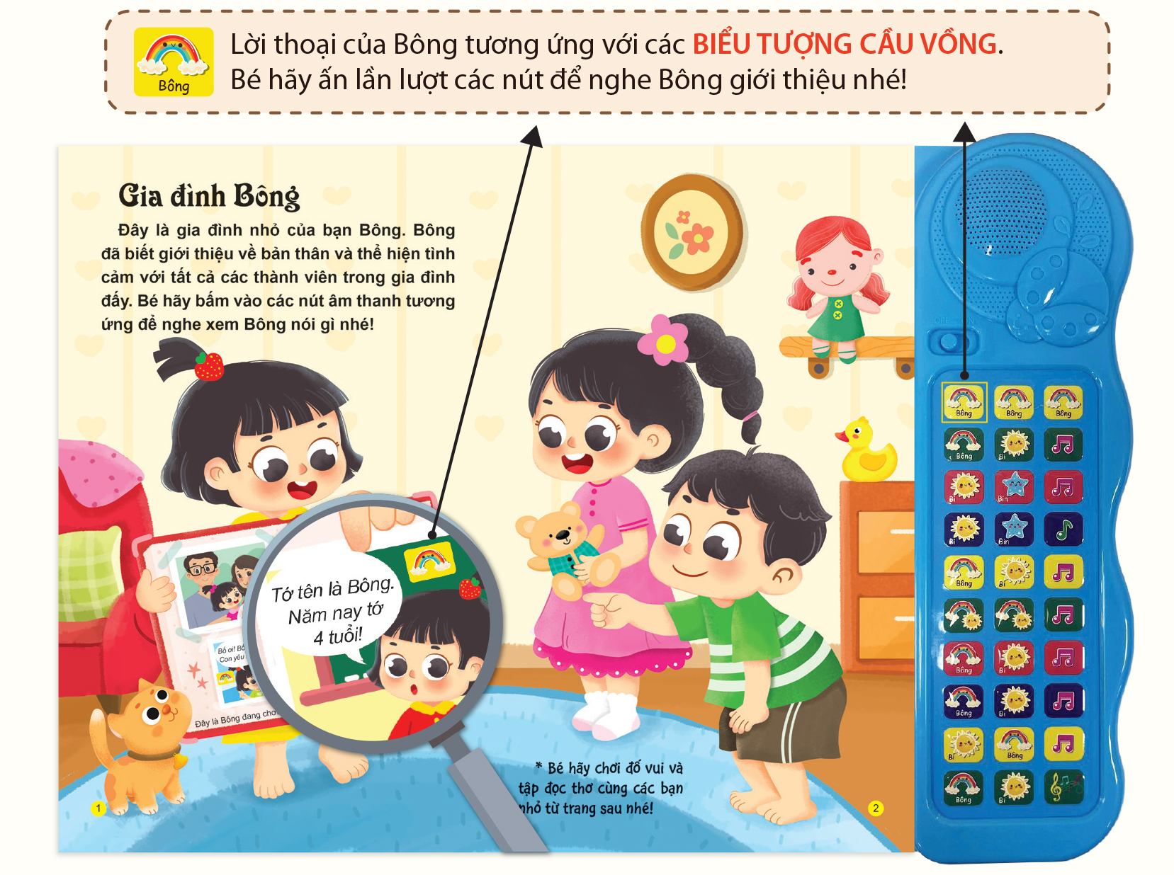 Sách - Sách âm thanh - Bé học nói Phiên bản đặc biệt với 30 nút bấm cho bé 0 - 6 tuổi - Đinh Tị Books