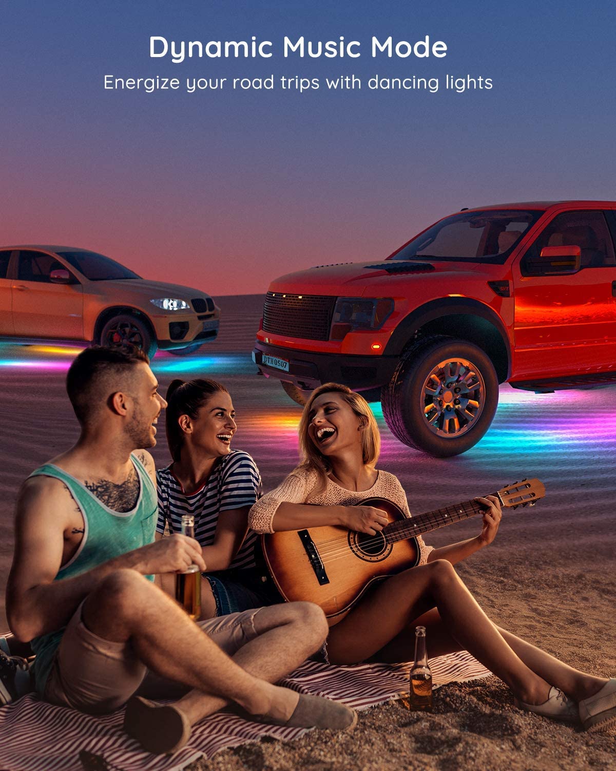 Đèn LED gầm ô tô Govee RGBIC Exterior Car Underglow Light H6184 | Kháng nước, cảm biến nhạc RGB 16 triệu màu