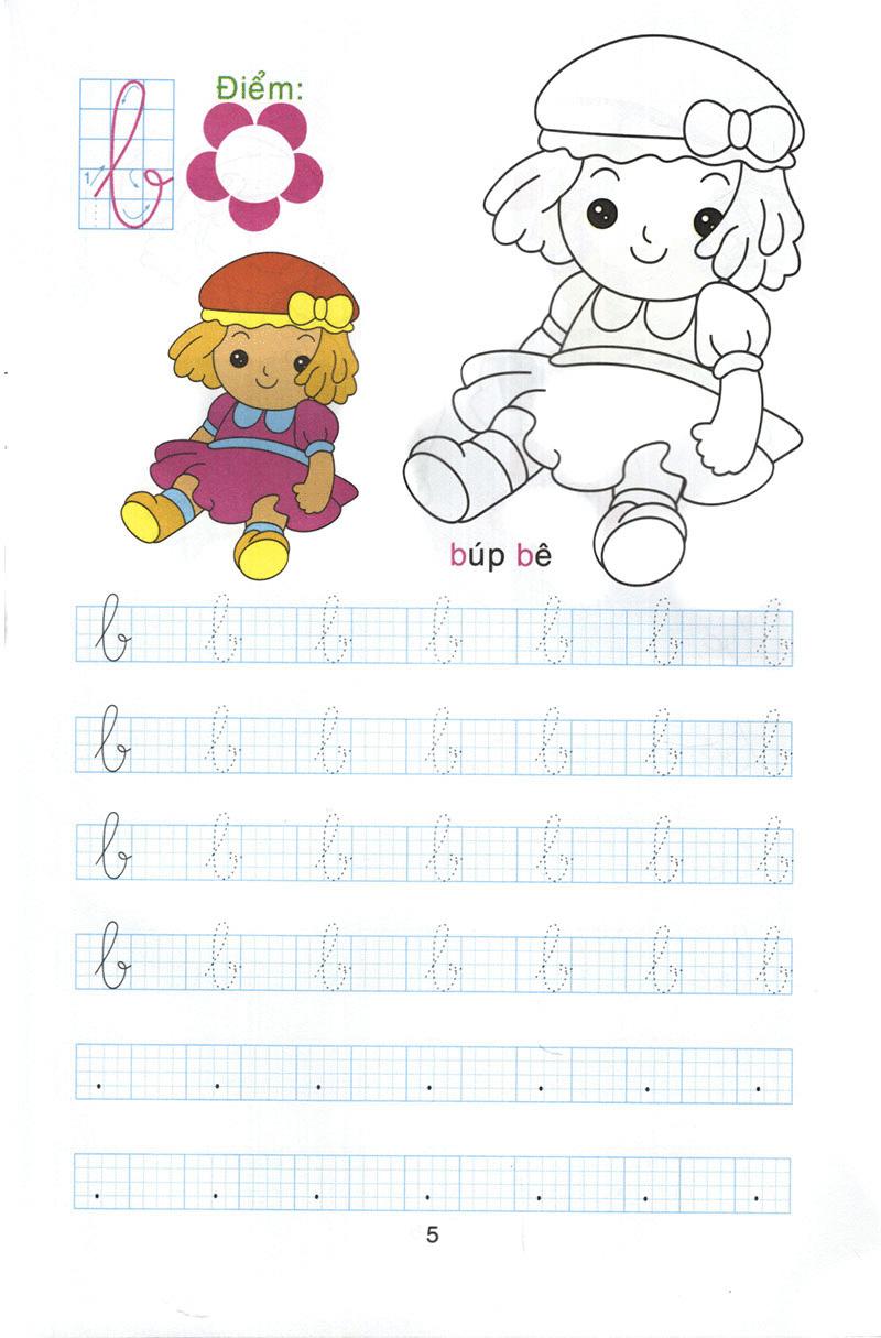 Chuẩn Bị Cho Bé Vào Lớp 1: Tô Chữ Cái Và Tô Màu (Quyển 1)