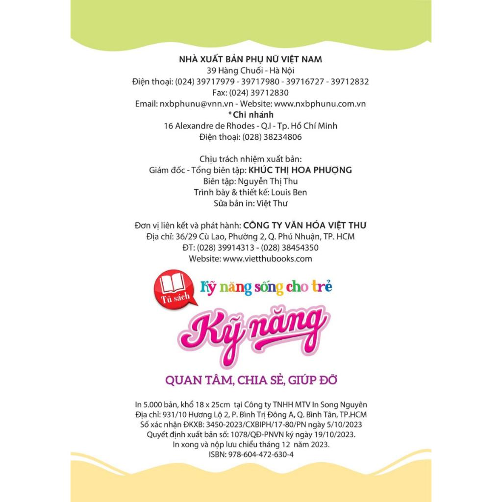Sách - Kỹ năng sống cho trẻ - Kỹ Năng Quan Tâm, Chia Sẻ, Giúp Đỡ (VT) mk