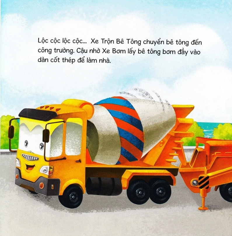 Thế Giới Xe Công Trình - Xe Trộn Bê Tông Vất Vả