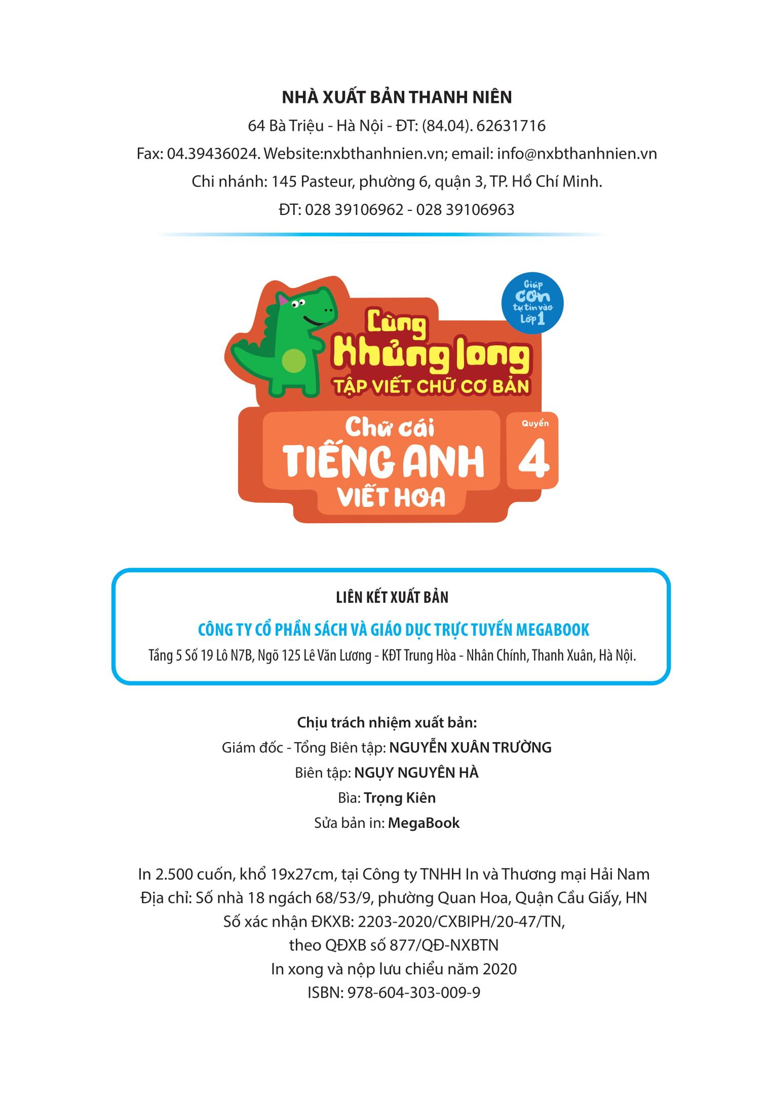Cùng Khủng Long Tập Viết Chữ Cơ Bản - Chữ Cái Tiếng Anh Viết Hoa - Quyển 4 - Sticker Bé Trai
