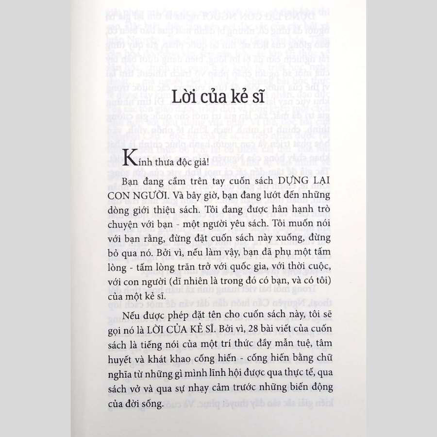 Dựng Lại Con Người - Lời Của Kẻ Sĩ