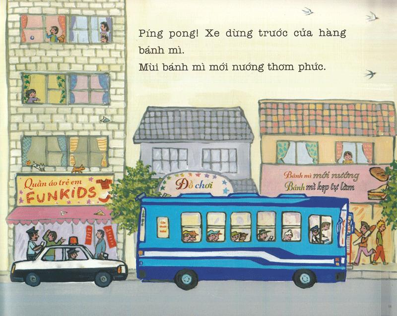 Ehon - Thực Phẩm Tâm Hồn Cho Bé - Xe Bus Píng Poong Đi Biển (Tái Bản 2020)