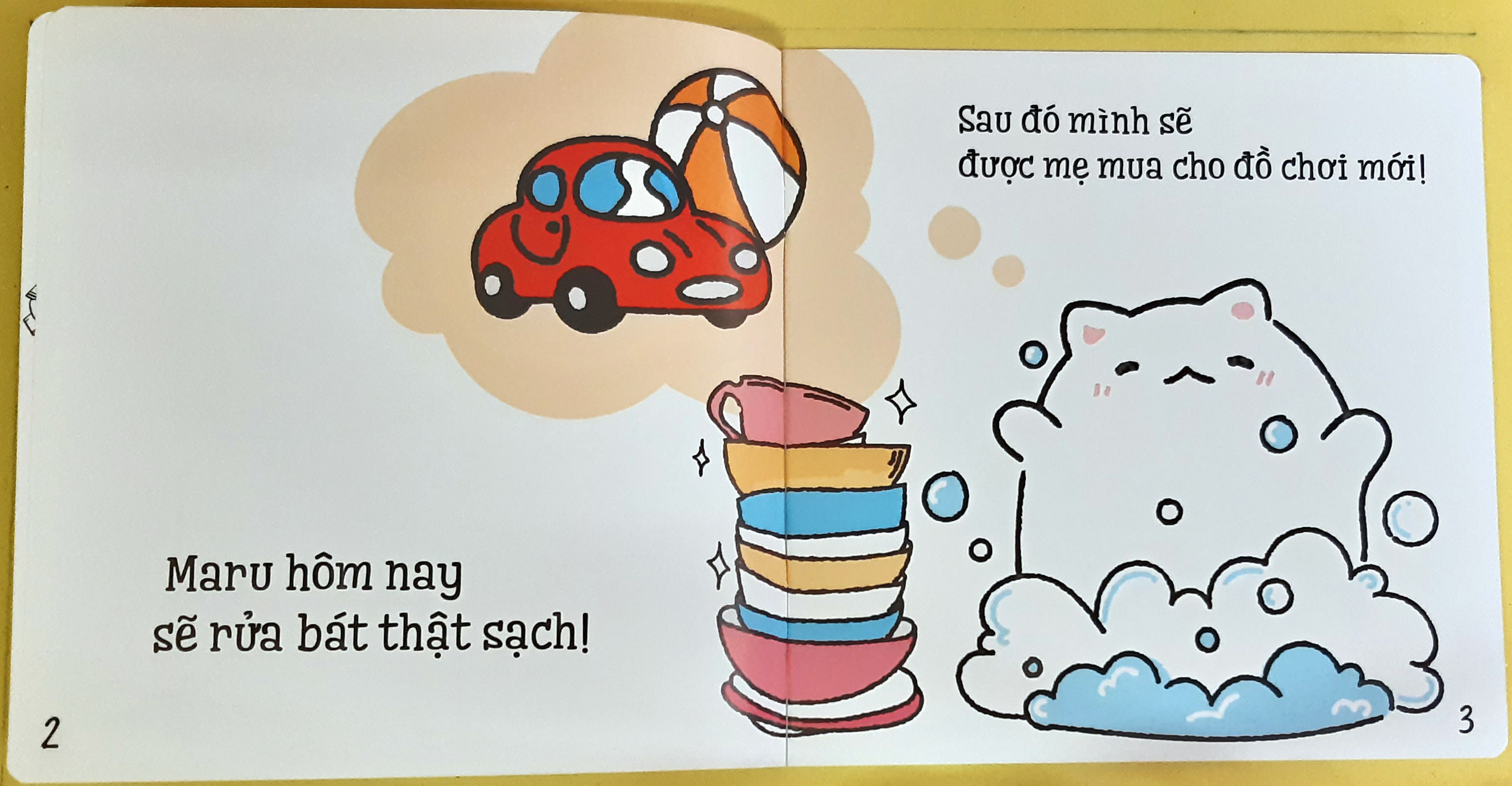 Sách Cho Bé Ehon Những Mẩu Chuyện Vụn Vặt Của Maru - Maru Tập Rửa Bát